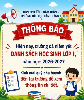 Thông báo danh sach học sinh lớp 1 - Năm học: 2026-2027